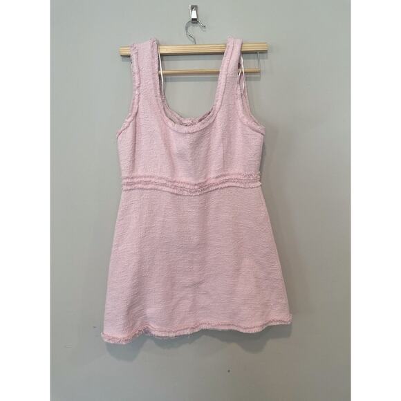 Zara Pink Tweed Mini Dress X-Large Blogger RARE Barbiecore Influencer NWT 1139 - Picture 9 of 14